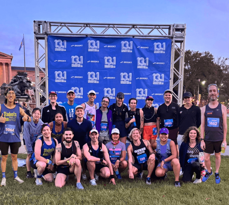 A group of runners at the 2025 Philadelphia Distance Run